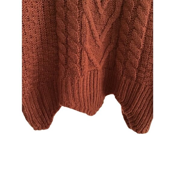 ZAFUL SZ OS SOFT RUST CABLE KNIT SWEATER - Picture 3 of 7